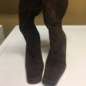Brown suede boots